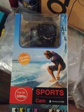 Unknown Brand Black Action Sports Camera - Waterproof Full HD 1080p